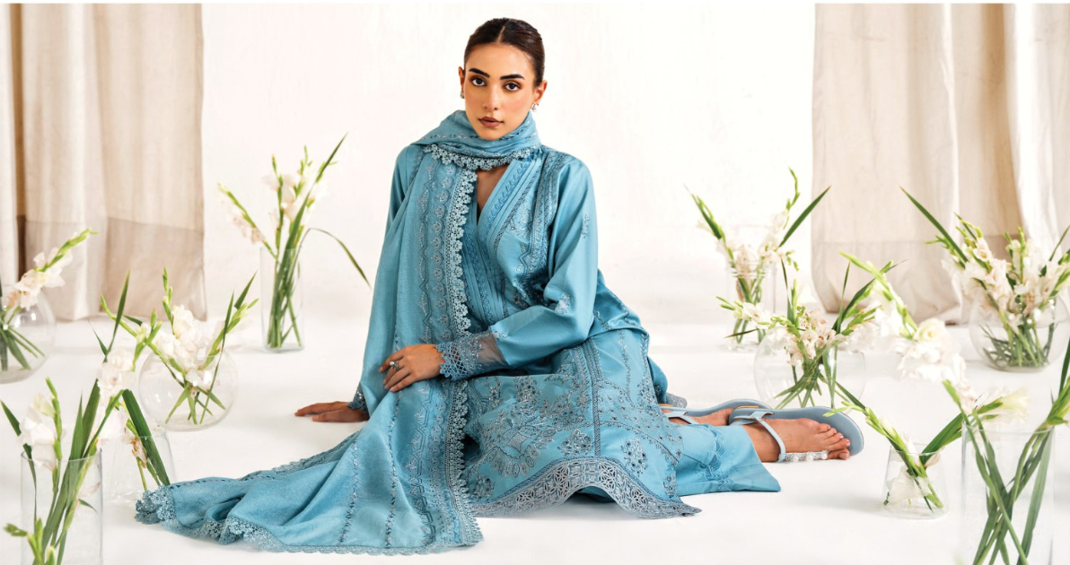 FLORENT 3PC Embroidered Lawn FLF - 2A