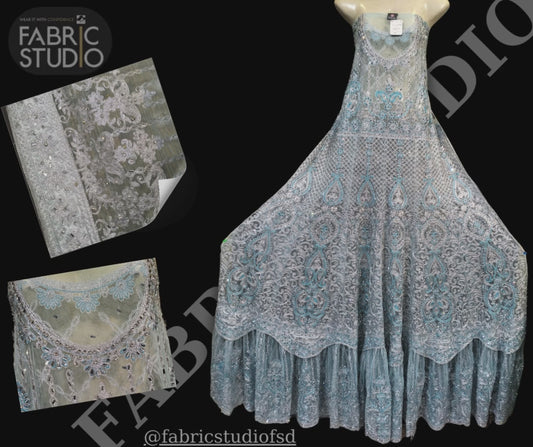 Heavy Embroidered Net Bridal Maxi Dress